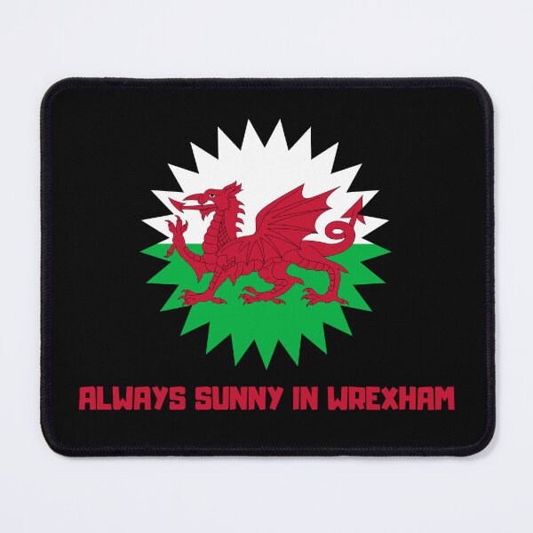 Item preview, Always sunny in Wrexham Wales flag in the shape of a Sun designed and sold by Remek-Design.