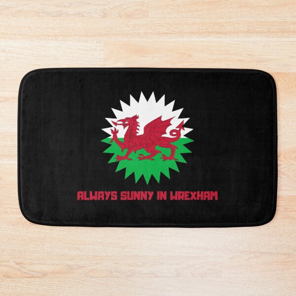 Item preview, Always sunny in Wrexham Wales flag in the shape of a Sun designed and sold by Remek-Design.