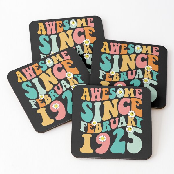 Item preview, Awesome Since February 1925 | Made In 1925 | Retro Groovy Birthday designed and sold by Christina-grich.