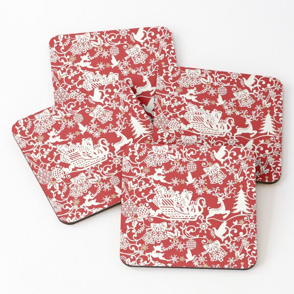 Item preview, RED CHRISTMAS PAPER CUT PATTERN designed and sold by Phanya-Style.