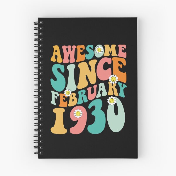 Item preview, Awesome Since February 1930 | Made In 1930 | Retro Groovy Birthday designed and sold by Christina-grich.