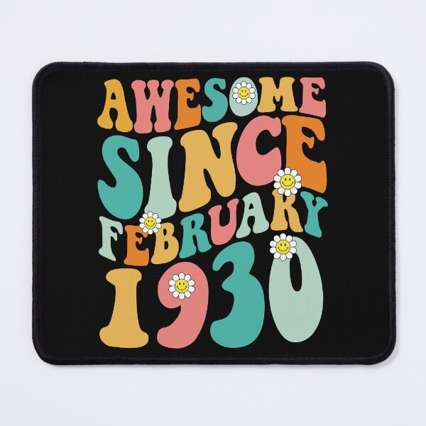 Item preview, Awesome Since February 1930 | Made In 1930 | Retro Groovy Birthday designed and sold by Christina-grich.