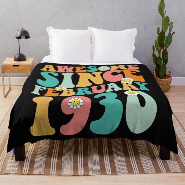 Item preview, Awesome Since February 1930 | Made In 1930 | Retro Groovy Birthday designed and sold by Christina-grich.