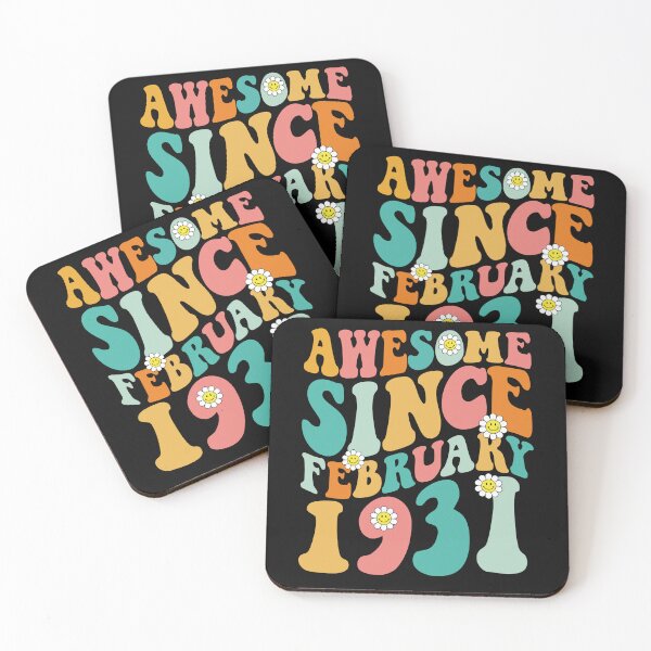 Item preview, Awesome Since February 1931 | Made In 1931 | Retro Groovy Birthday designed and sold by Christina-grich.