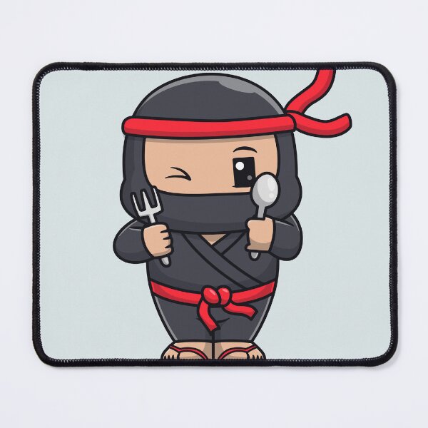 Item preview, Cute Ninja Holding Fork and Spoon Cartoon Vector Icon Illustration designed and sold by hjian8219.
