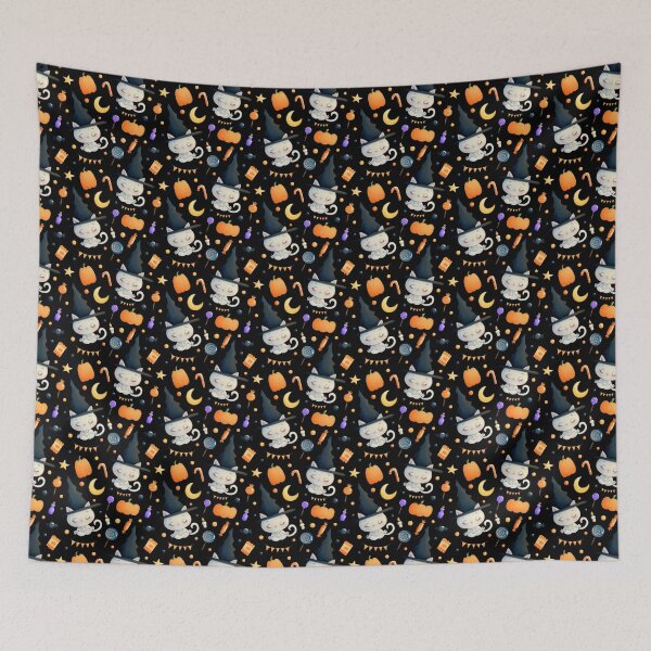 Item preview, Animals Yoga - Yoga Cat wearing a witch's hat designed and sold by mamacub.
