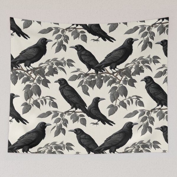 Item preview, Raven pattern designed and sold by Edith Leyster.