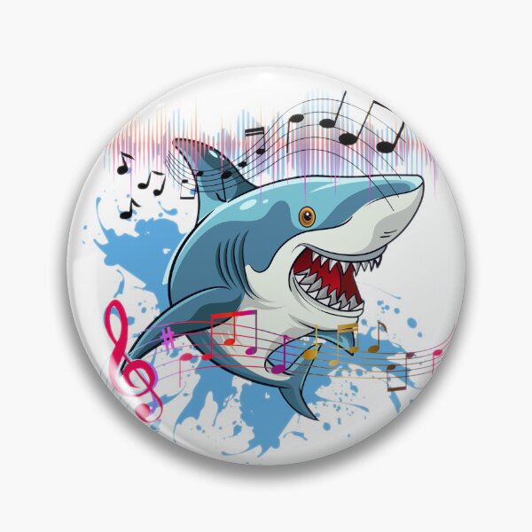 Item preview, Happy shark loves music designed and sold by InverseArt.