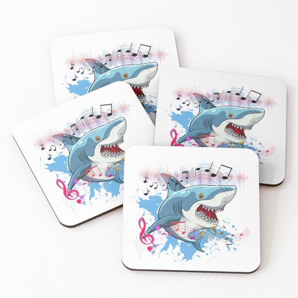 Item preview, Happy shark loves music designed and sold by InverseArt.