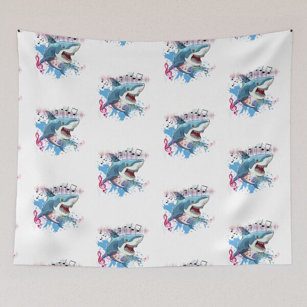 Item preview, Happy shark loves music designed and sold by InverseArt.
