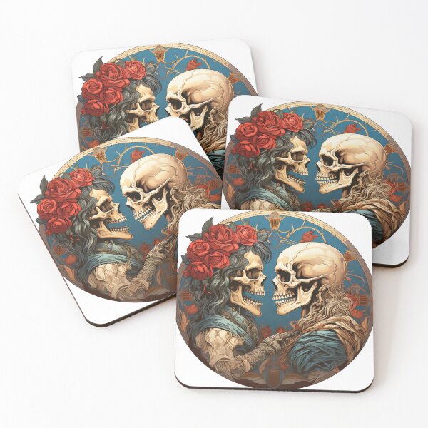 Item preview, Eternal Embrace Skeleton Sticker - Gothic Romance Art designed and sold by SlayerOfKings.