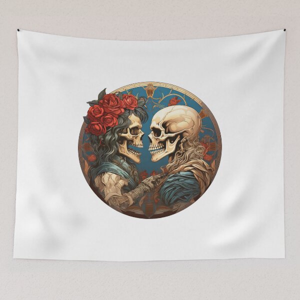 Item preview, Eternal Embrace Skeleton Sticker - Gothic Romance Art designed and sold by SlayerOfKings.