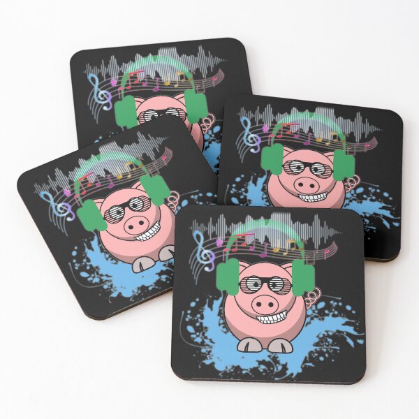 Item preview, Happy piggy loves music designed and sold by InverseArt.