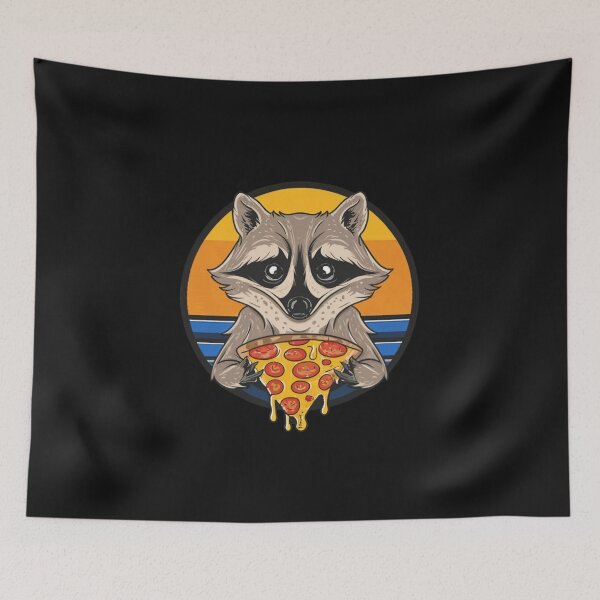 Item preview, Funny raccoon eat pizza theme t shirt design designed and sold by PIKOME.