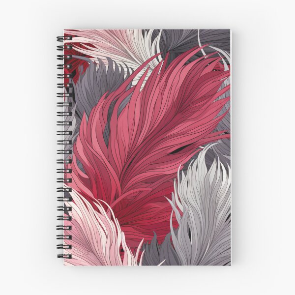 Item preview, Red and Grey Feathers Pattern designed and sold by Ellimade.