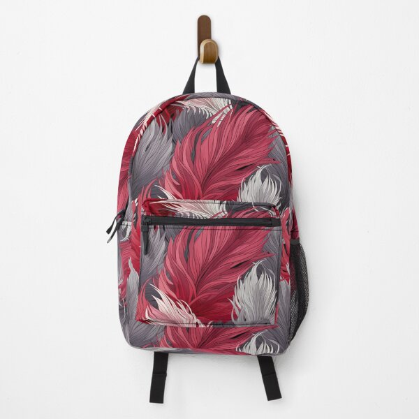 Item preview, Red and Grey Feathers Pattern designed and sold by Ellimade.