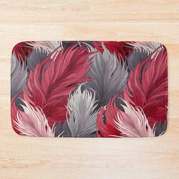 Item preview, Red and Grey Feathers Pattern designed and sold by Ellimade.