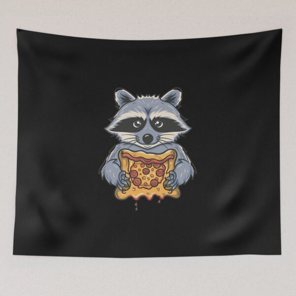 Item preview, Funny raccoon eat pizza theme t shirt design designed and sold by PIKOME.