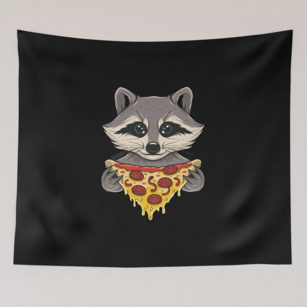 Item preview, Funny raccoon eat pizza theme t shirt design designed and sold by PIKOME.