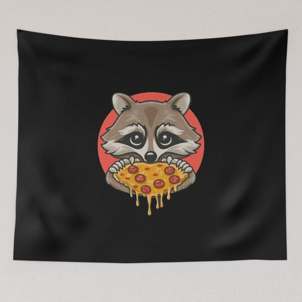Item preview, Funny raccoon eat pizza theme t shirt design designed and sold by PIKOME.