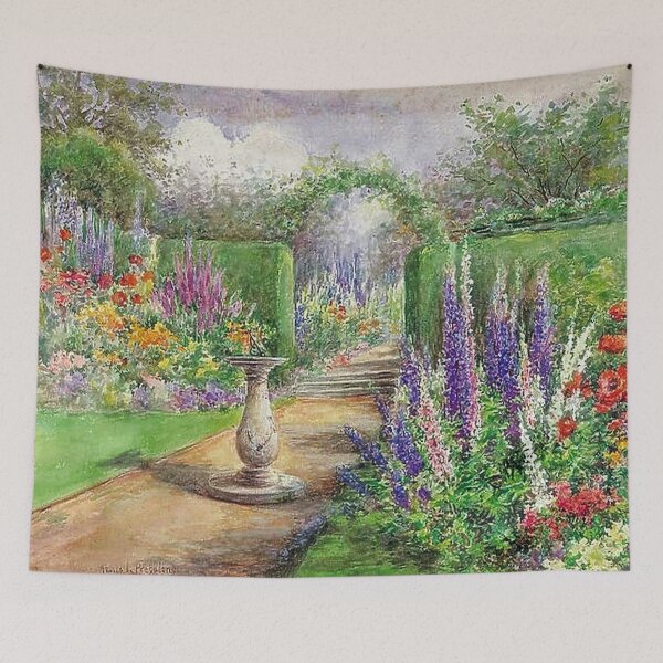 Item preview, Garden with Sundial Borders and Hedges designed and sold by tomorrowsart.