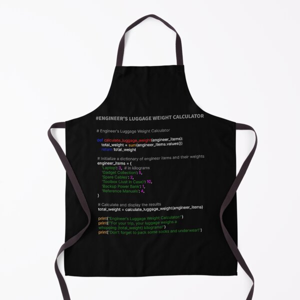 Item preview, Engineer Engineering Luggage Weight Calculator in Programming Language Coding designed and sold by OliveAndSnow.
