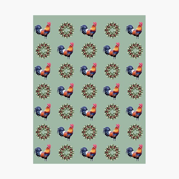 Item preview, Chicken Wreath Christmas Pattern designed and sold by anniemarr.