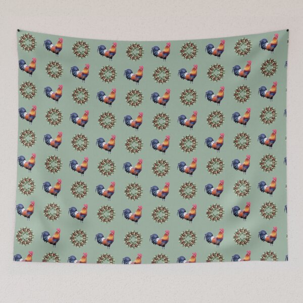 Item preview, Chicken Wreath Christmas Pattern designed and sold by anniemarr.