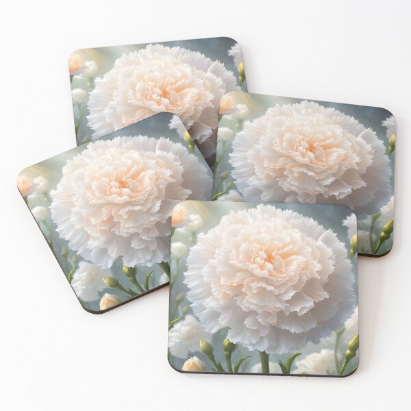 Item preview, White Carnation in a dreamy setting designed and sold by Petalandfur.