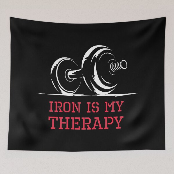 Item preview, Iron weights strength training fitness gym muscles dumbbell dumbbells symbol therapy designed and sold by AndreMi.