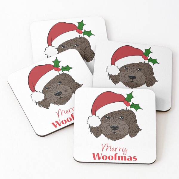 Item preview, Christmas Brown Cockapoo, Cavapoo, Cavoodle, Merry Wolfmas  designed and sold by laurendemoet.