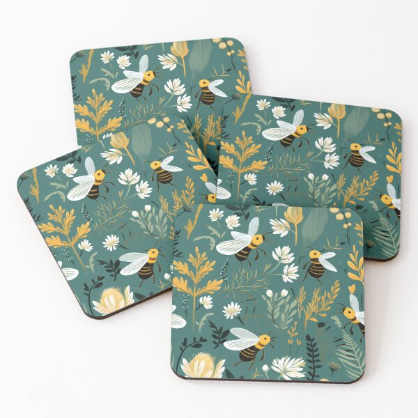 Item preview, Bees in Foliage Pattern designed and sold by Ellimade.