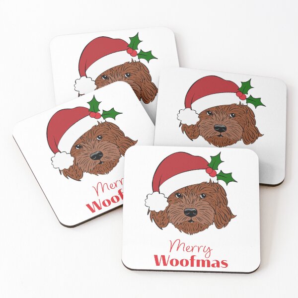 Item preview, Christmas Red Cockapoo, Cavapoo, Cavoodle, Merry Wolfmas  designed and sold by laurendemoet.