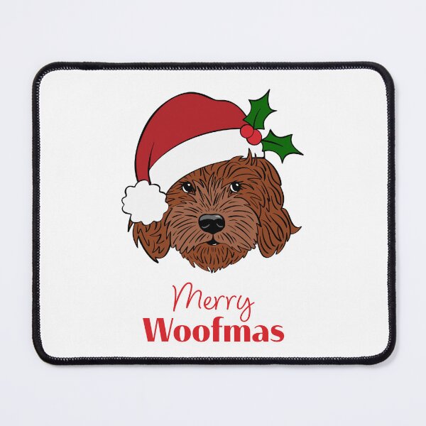 Item preview, Christmas Red Cockapoo, Cavapoo, Cavoodle, Merry Wolfmas  designed and sold by laurendemoet.