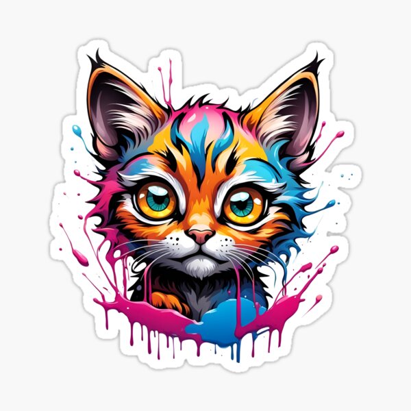 Colorful cat Sticker