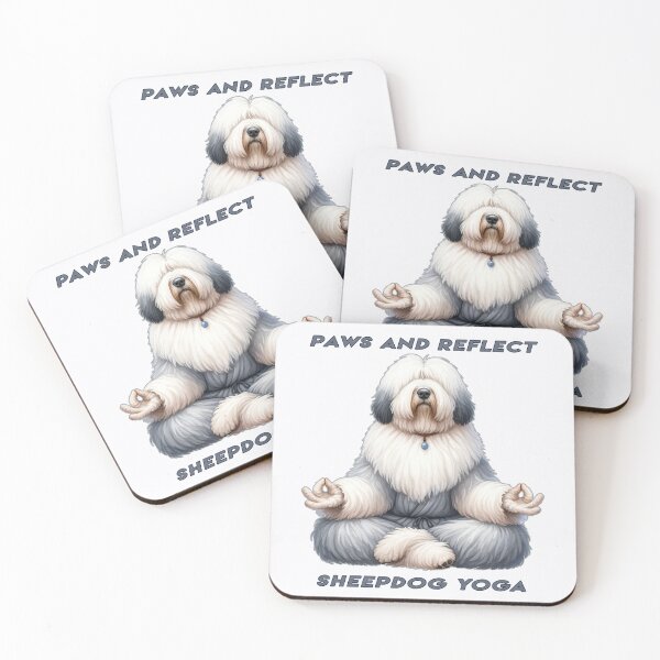 Item preview, Sheepdog Yoga - Paws and Reflect designed and sold by Mindful-Designs.
