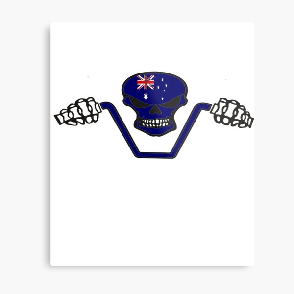 Item preview, Australian Flag Skull Biker Design With Ape Hangers For Aussie Motorcycle Rider designed and sold by Kiwi-Tienda2017.