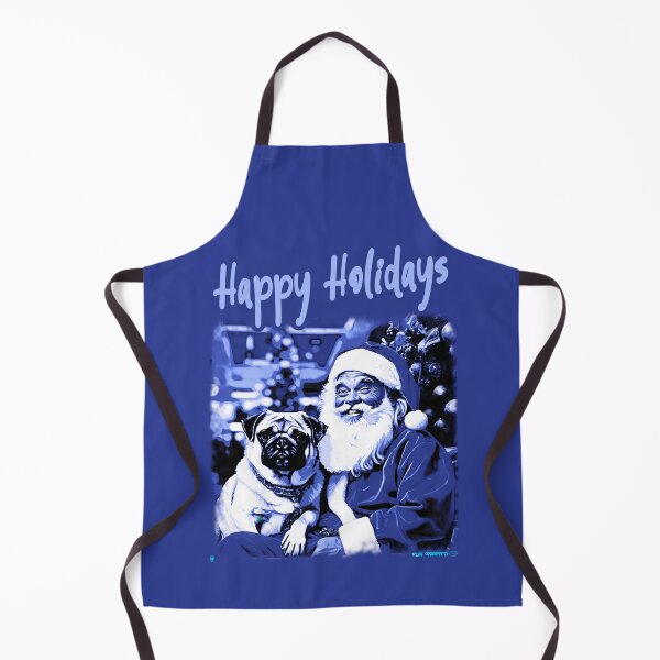 Item preview, Pug HAPPY HOLIDAYS 34 BLUE designed and sold by RedBluffTraders.