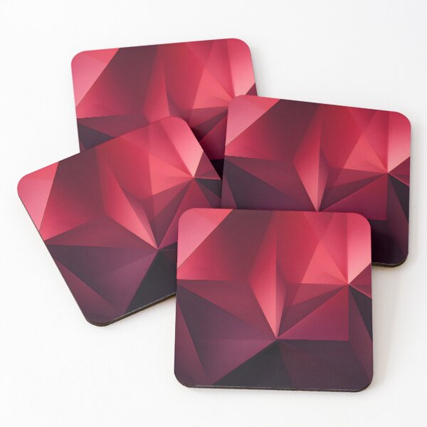 Item preview, Abstract red geometric colourful shapes designed and sold by workshoot.