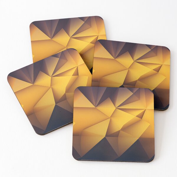 Item preview, Abstract golden geometric colourful shapes designed and sold by workshoot.