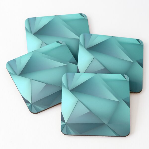 Item preview, Abstract teal geometric colourful shapes designed and sold by workshoot.
