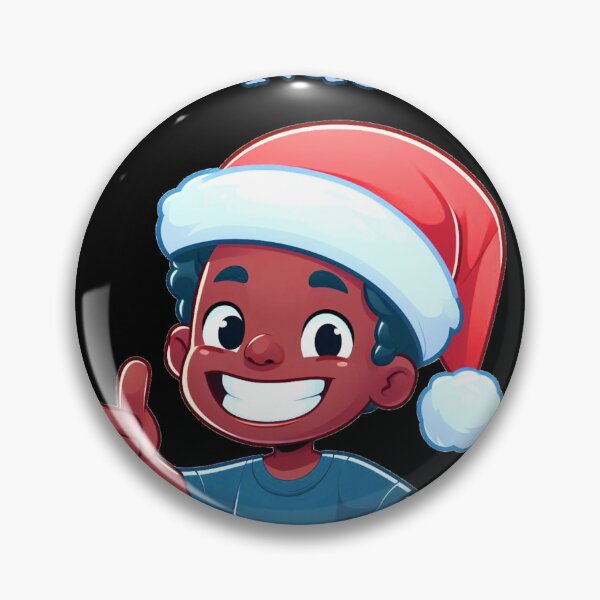 Aperçu de l'œuvre Garçon noir souriant avec un chapeau de Noël créée et vendue par rwstamp.