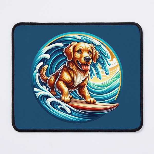 Item preview, Surfing Golden Paws designed and sold by ZooStickerss.