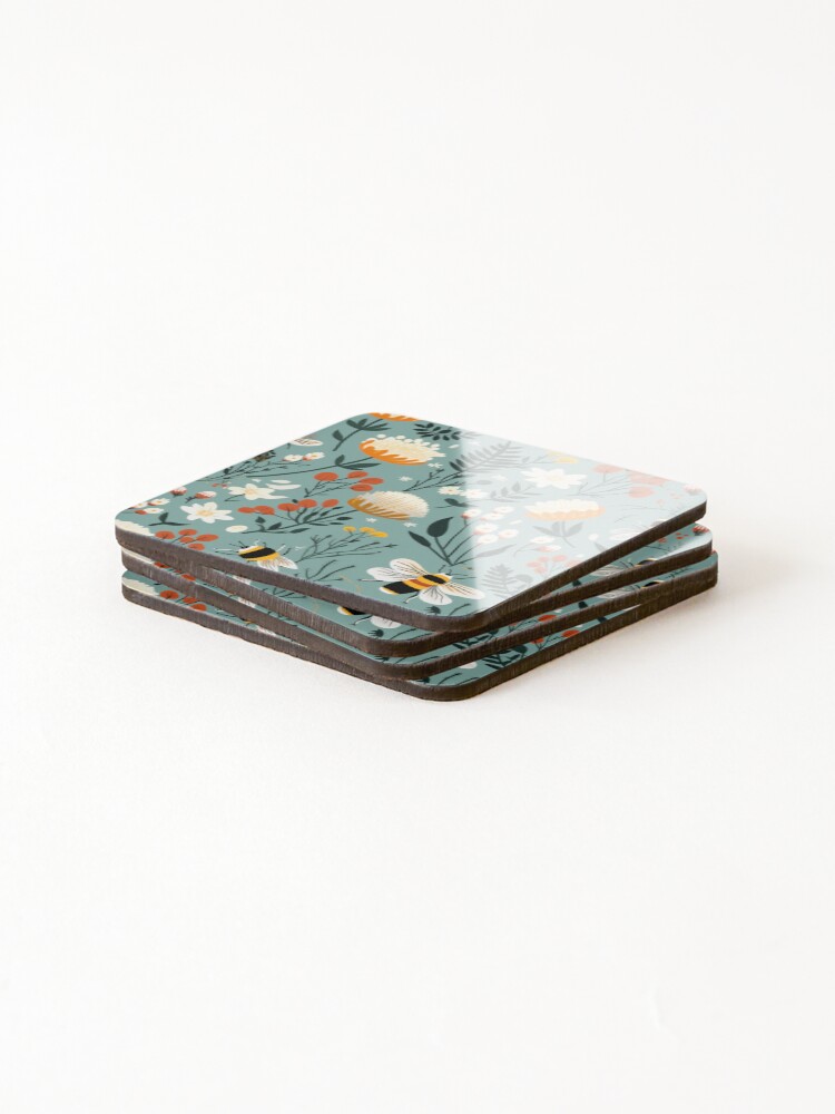 Thumbnail 4 of 5, Coasters (Set of 4), Apiculture Pattern designed and sold by Ellimade.