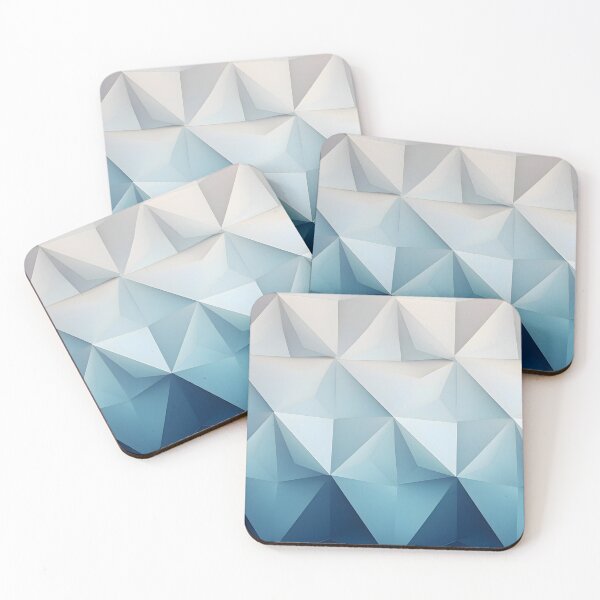 Item preview, Abstract white and blue geometric colourful shapes designed and sold by workshoot.