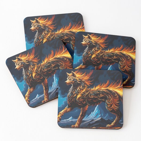 Item preview, Fiery Dragon Wolf, Ai Generated Art  designed and sold by ACC .
