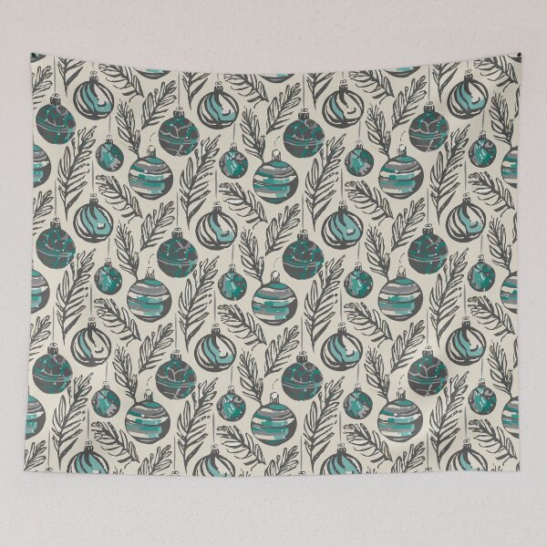 Item preview, Vintage Christmas Jade Bauble Pattern designed and sold by Blue-Banana.