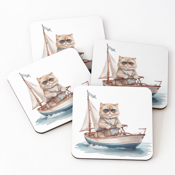 Item preview, A Cute Persian Cat drives a yacht designed and sold by chathai.