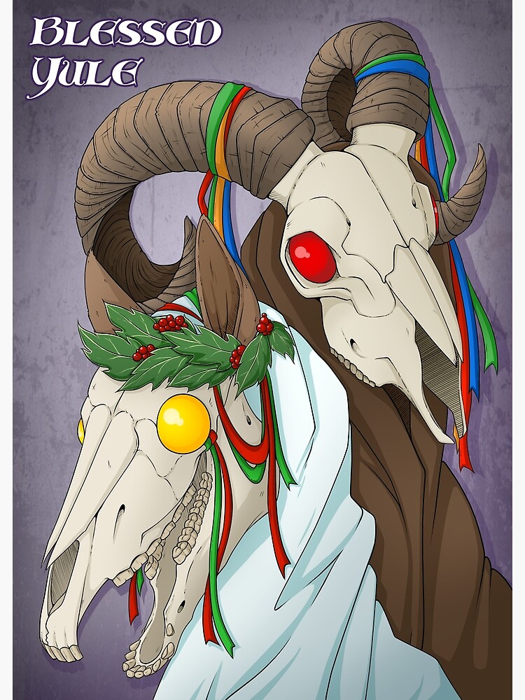 Thumbnail 2 of 2, Greeting Card, Blessed Yule (2022 Holiday Card) designed and sold by XantheDoodles.