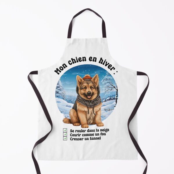 Item preview, German Shepherd dog (German Shepherd) in winter, fun and cute in French designed and sold by isaweb.